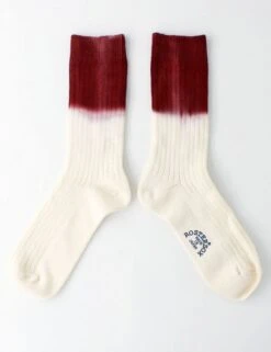 Rostersox HRD Rib Socks Burgundy - Dipped In Contrast Ribbed Crew Socks