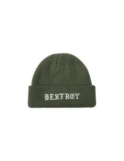Loser Machine Huntley Beanie - Olive Green 'Destroy' Cuffed Knit Hat