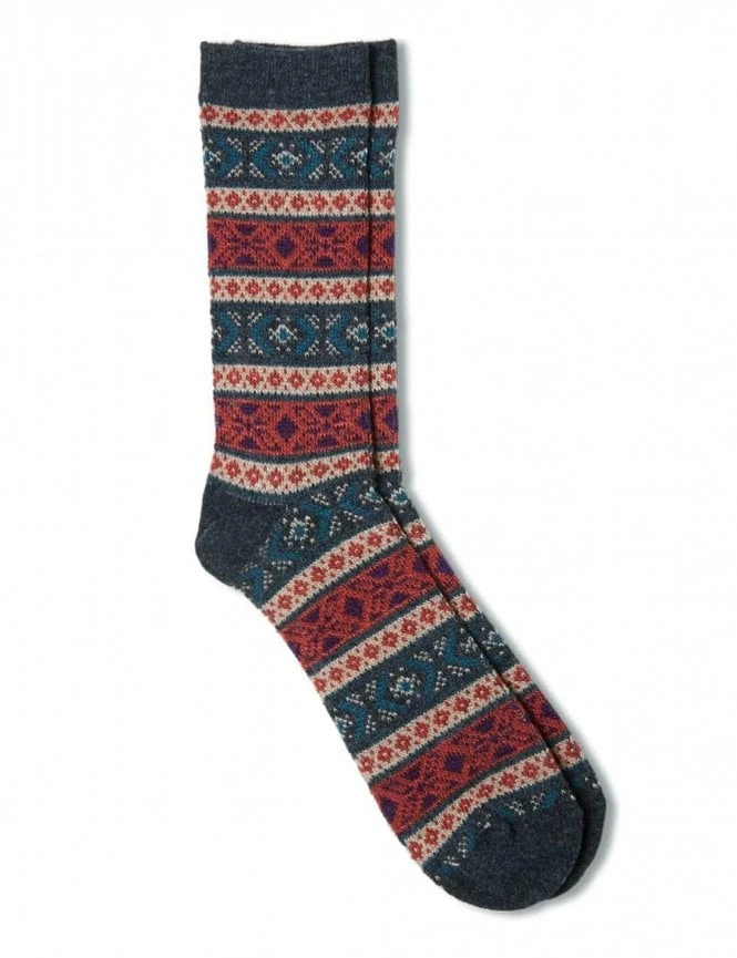 Anonymous Ism Charcoal Geometric Jacquard Wool Crew Socks – Premium Wool Blend Style 3 Anonymous Ism Charcoal Geometric Jacquard Wool Crew Socks – Premium Wool Blend Style