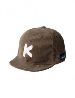 KAVU K Cap Oak Brown Corduroy – Short Brim Unconstructed 6-Panel Strapback