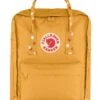 Fjallraven Ochre with Confetti Pattern - Classic Webbing Strap Kanken Backpack -Fatbuddha Store kanken classic backpack ochre confetti pattern p33165 120340 medium