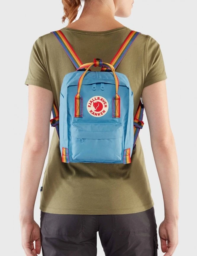 Fjallraven Kanken Mini Air Blue with Rainbow Straps – Iconic Logo Water-Resistant Daypack 5 Fjallraven Kanken Mini Air Blue with Rainbow Straps – Iconic Logo Water-Resistant Daypack - Image 3