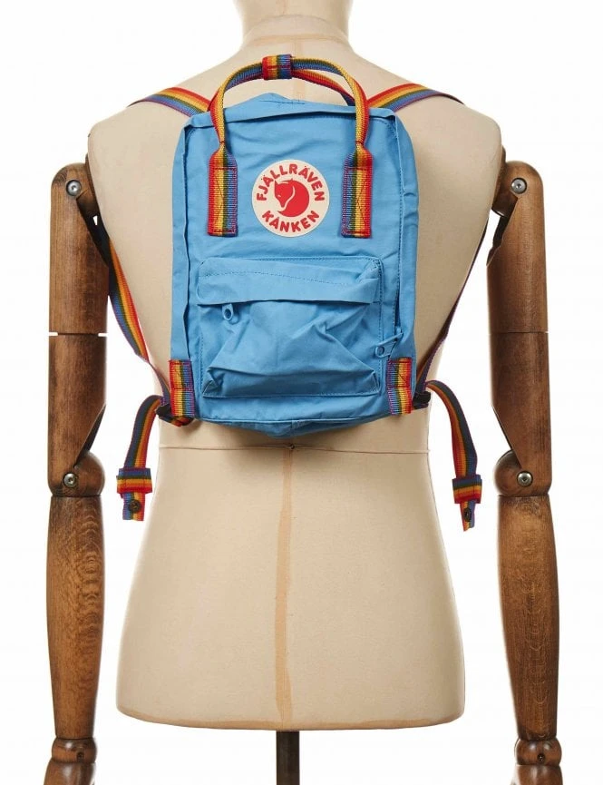Fjallraven Kanken Mini Air Blue with Rainbow Straps – Iconic Logo Water-Resistant Daypack 6 Fjallraven Kanken Mini Air Blue with Rainbow Straps – Iconic Logo Water-Resistant Daypack - Image 4