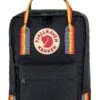 Fjallraven Kanken Mini Rainbow Backpack – Black with Multi-Color Webbing Straps -Fatbuddha Store kanken mini rainbow backpack black rainbow pattern p28156 119725 medium