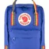 Fjallraven Kanken Mini Rainbow Backpack – Cobalt Blue with Rainbow Straps