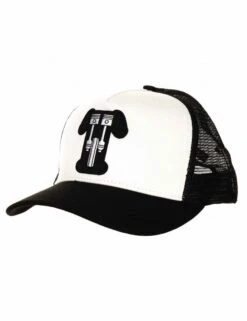 Triumph Kerosene Trucker Hat - Black/New Bone 'T' Logo Embroidery Curved Bill