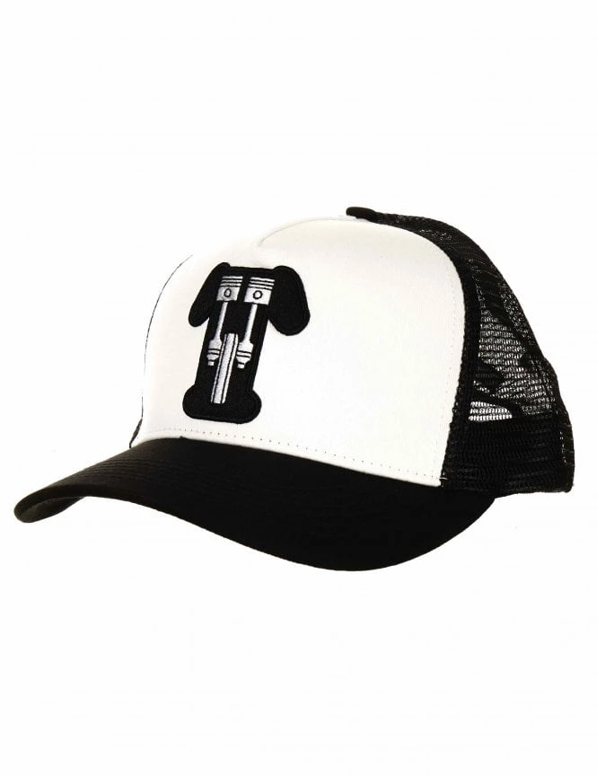 Triumph Kerosene Trucker Hat - Black/New Bone 'T' Logo Embroidery Curved Bill 3 Triumph Kerosene Trucker Hat - Black/New Bone 'T' Logo Embroidery Curved Bill