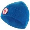 Fjallraven Kid's 1960 Logo Beanie - Alpine Blue Rib-Knitted Folded Edge Hat -Fatbuddha Store kids 1960 logo beanie alpine blue p33629 113087 medium