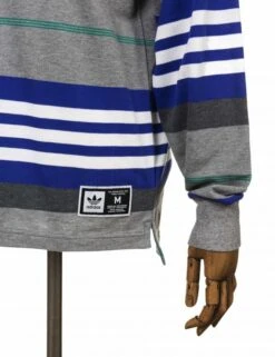 L/S Cleveland Polo Shirt - Core Heather/Multi -Fatbuddha Store l s cleveland polo shirt core heather multi p23901 85058 medium