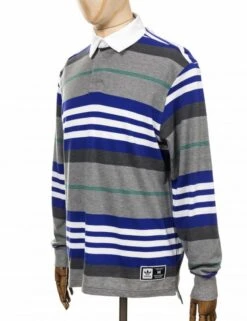 L/S Cleveland Polo Shirt - Core Heather/Multi -Fatbuddha Store l s cleveland polo shirt core heather multi p23901 85059 medium