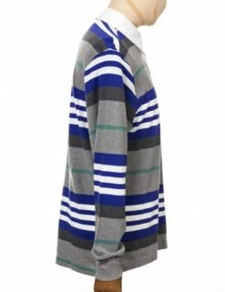 L/S Cleveland Polo Shirt - Core Heather/Multi -Fatbuddha Store l s cleveland polo shirt core heather multi p23901 85060 medium