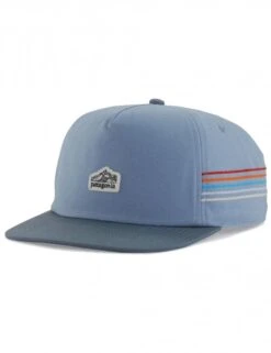 Patagonia Light Plume Grey Line Logo Ridge Stripe Funfarer Cap – Sustainable Five-Panel Snapback