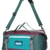 KAVU Little Feller Duffle Backpack – Hemlock Grove Green with Patterned Webbing