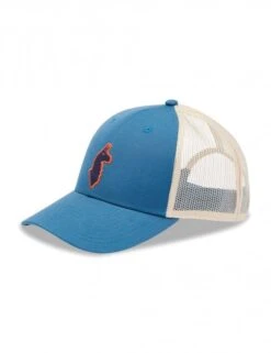 Cotopaxi Llama Trucker Hat - Denim Blue with Embroidered Patch Snapback