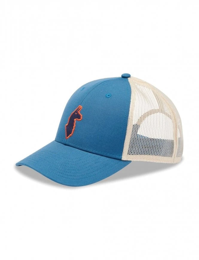 Cotopaxi Llama Trucker Hat - Denim Blue with Embroidered Patch Snapback 3 Cotopaxi Llama Trucker Hat - Denim Blue with Embroidered Patch Snapback
