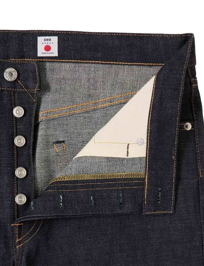 Loose Straight Rainbow Selvedge Jeans - Blue Unwashed 7 Loose Straight Rainbow Selvedge Jeans - Blue Unwashed - Image 5