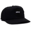 Obey Clothing Black Lowercase Logo 5-Panel Snapback – Curved Brim Adjustable Hat -Fatbuddha Store lowercase 5 panel snapback hat black p35534 120731 medium