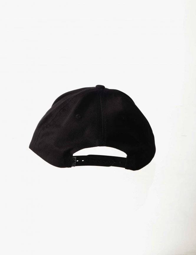 Obey Clothing Black with White Logo – Lowercase Wordmark Snapback Flat Bill Hat 4 Obey Clothing Black with White Logo – Lowercase Wordmark Snapback Flat Bill Hat - Image 2