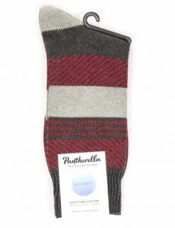 Pantherella Lubalin Dark Grey Ribbed Socks - Premium English Hosiery