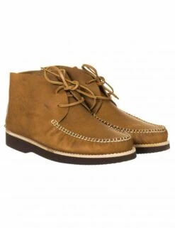 Lucas Vibram Leather Lace Up Boots - Tan