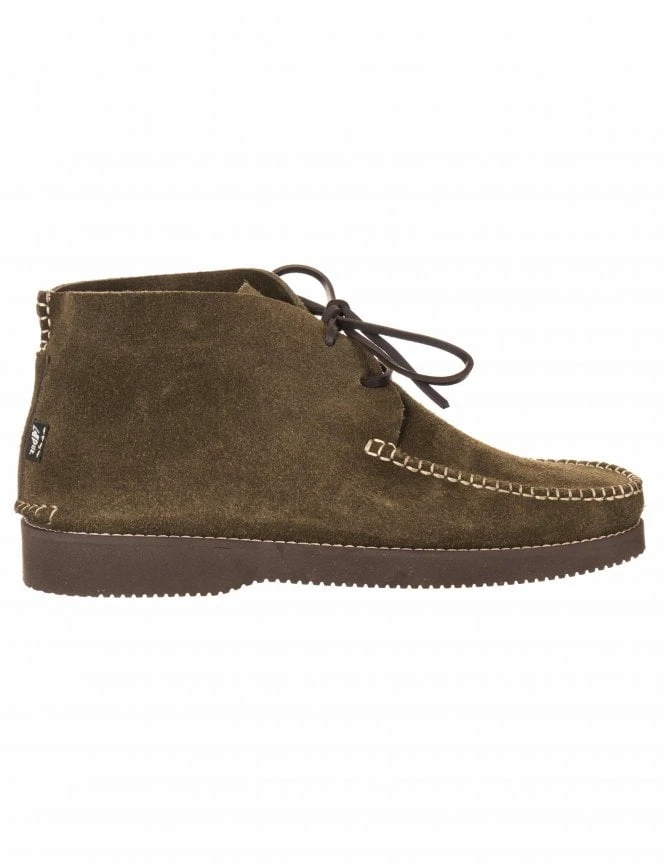 Lucas Vibram Suede Lace Up Boots - Olive 4 Lucas Vibram Suede Lace Up Boots - Olive - Image 2