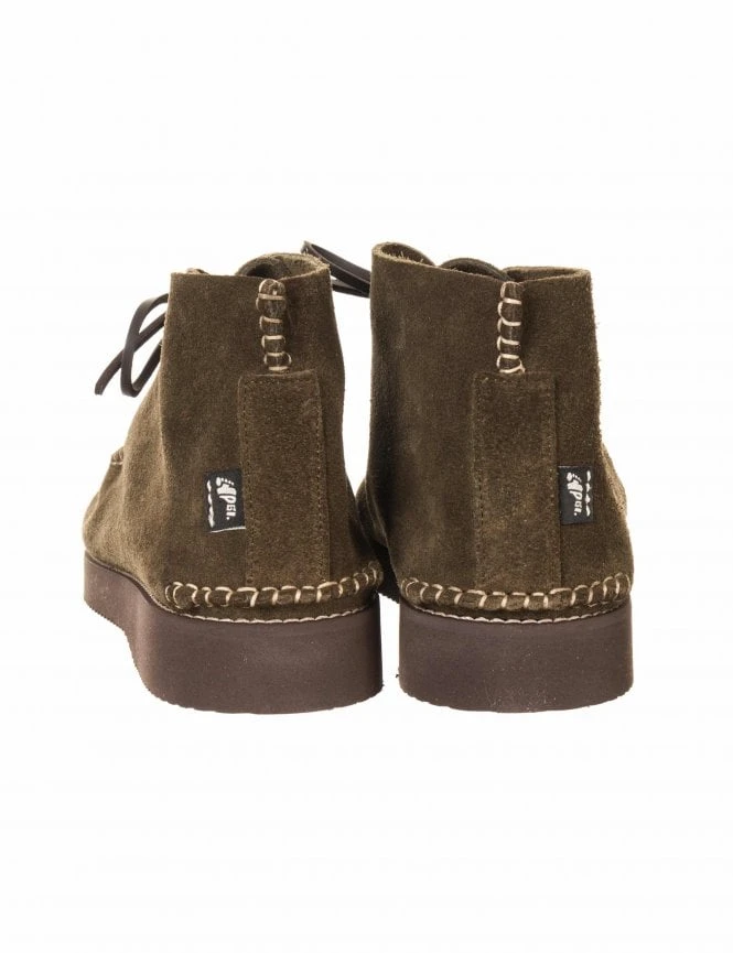 Lucas Vibram Suede Lace Up Boots - Olive 5 Lucas Vibram Suede Lace Up Boots - Olive - Image 3