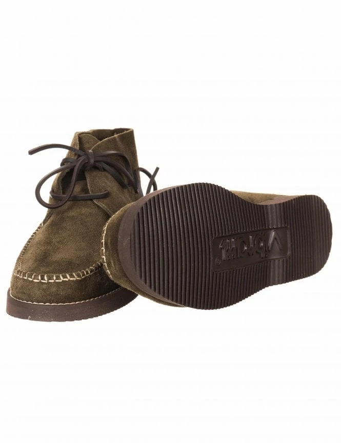 Lucas Vibram Suede Lace Up Boots - Olive 6 Lucas Vibram Suede Lace Up Boots - Olive - Image 4
