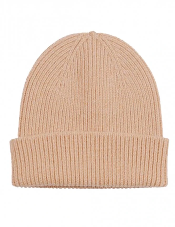 Colorful Standard Honey Beige - 100% Merino Wool Ribbed Beanie Hat 3 Colorful Standard Honey Beige - 100% Merino Wool Ribbed Beanie Hat
