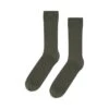 Colorful Standard Merino Wool Blend Socks - Dusty Olive Premium Ribbed Crew Socks -Fatbuddha Store merino wool blend socks dusty olive p31171 107017 medium