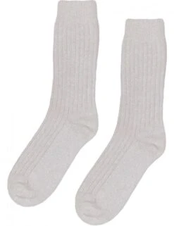 Colorful Standard Grey Heather Recycled Merino Wool Blend Socks - Heavyweight Ribbed Crew