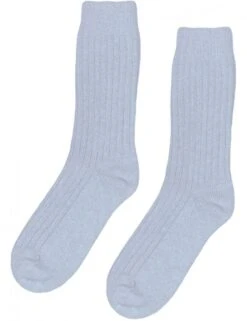 Colorful Standard Polar Blue - Recycled Merino Wool Blend Bulky Crew Socks