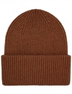 Colorful Standard Coffee Brown Merino Wool Double Fold Chunky Knit Beanie Hat