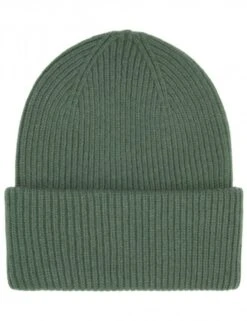 Colorful Standard Emerald Green Merino Wool Chunky Beanie - Double Fold Knit Hat
