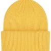 Colorful Standard Lemon Yellow Recycled Merino Wool – Chunky Ribbed Cuffed Beanie