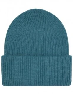 Colorful Standard Ocean Green Merino Wool Chunky Beanie – Italian Extra Fine Knit Double-Fold Hat