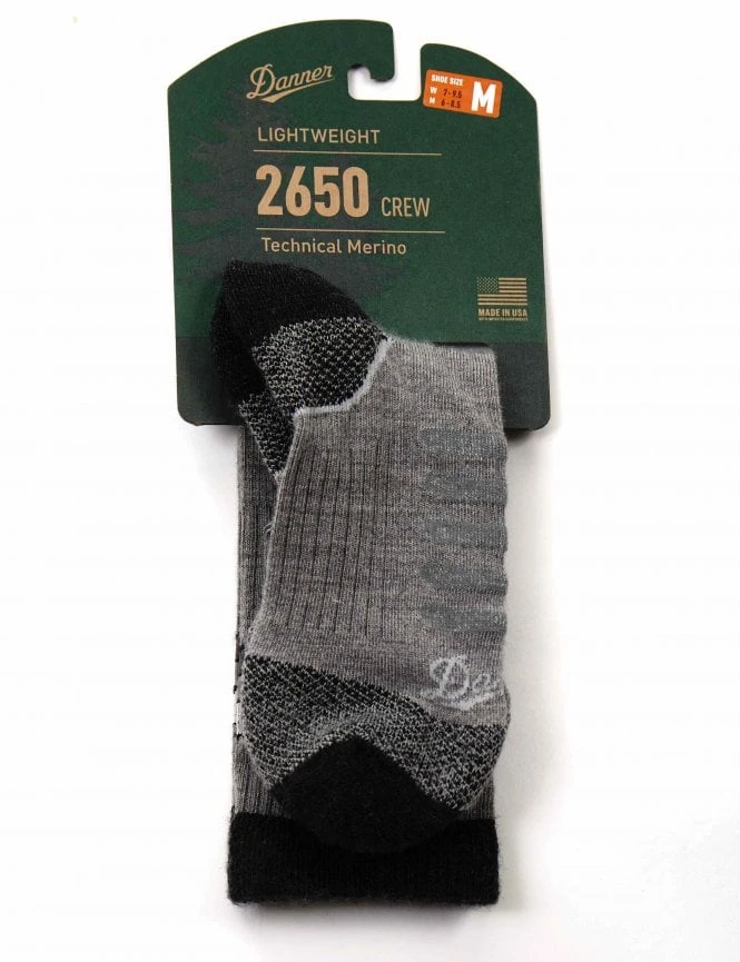 Danner Midweight Merino Trail 2650 Grey Crew Socks – Performance Breathable Hiking Socks 4 Danner Midweight Merino Trail 2650 Grey Crew Socks – Performance Breathable Hiking Socks - Image 2