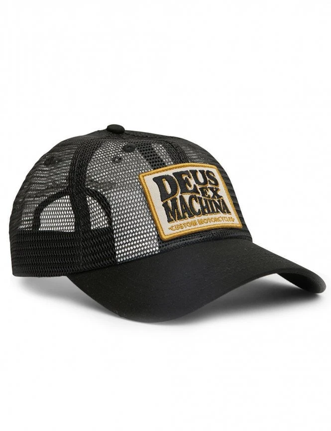 Deus Ex Machina Miller Trucker Hat in Black – Classic Logo Patch Mesh Back Cap 3 Deus Ex Machina Miller Trucker Hat in Black – Classic Logo Patch Mesh Back Cap