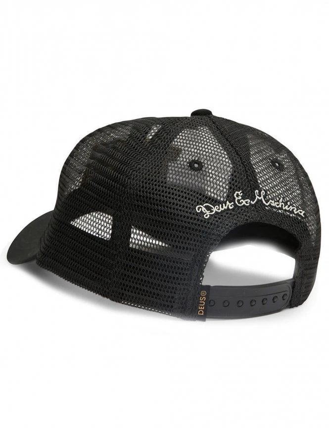 Deus Ex Machina Miller Trucker Hat in Black – Classic Logo Patch Mesh Back Cap 4 Deus Ex Machina Miller Trucker Hat in Black – Classic Logo Patch Mesh Back Cap - Image 2