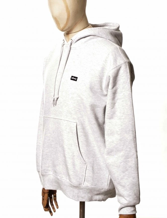 Obey Clothing Mini Box Logo Hooded Sweat - Ash 7 Obey Clothing Mini Box Logo Hooded Sweat - Ash - Image 5