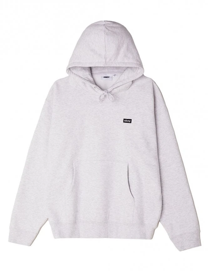 Obey Clothing Mini Box Logo Hooded Sweat - Ash 3 Obey Clothing Mini Box Logo Hooded Sweat - Ash