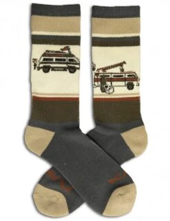 KAVU Dream Van Teal Multi – Moonwalk Mid-Crew Jacquard Socks