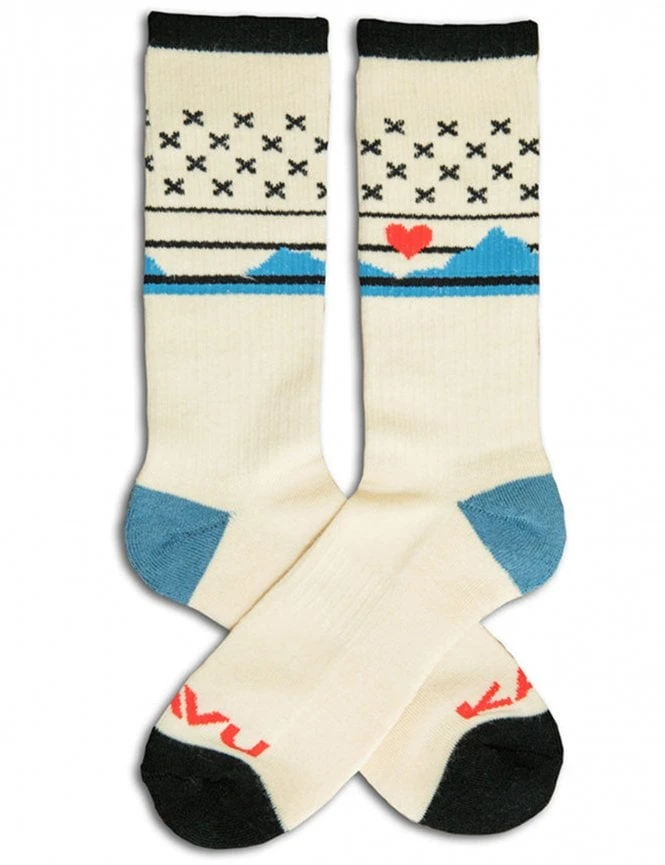 KAVU Moonwalk Sock - I Heart You - Playful Jacquard Mid-Crew Socks 3 KAVU Moonwalk Sock - I Heart You - Playful Jacquard Mid-Crew Socks