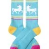 KAVU Unicorn Love Moonwalk Sock – Pink and Multi-Color Jacquard Mid-Crew Socks -Fatbuddha Store moonwalk sock unicorn love p33303 113897 medium