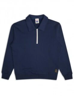Deus Ex Machina Naval Zip Neck Sweat - Navy