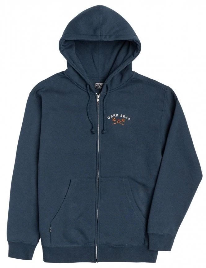 Dark Seas Navigator Light Navy Hooded Jacket - Custom Embroidered Pullover 4 Dark Seas Navigator Light Navy Hooded Jacket - Custom Embroidered Pullover - Image 2