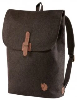 Fjallraven Norrvage 16L Brown Recycled Wool – Leather Detail Fold-Down Backpack