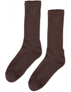 Colorful Standard Coffee Brown - Organic Cotton Ribbed Active Crew Socks