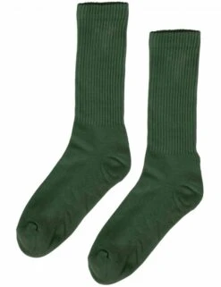 Colorful Standard Emerald Green with White Stripes – Organic Cotton Active Crew Socks