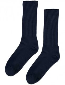 Colorful Standard Navy Blue Organic Active Socks – Cushioned Athletic Ribbed Socks