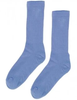 Colorful Standard Sky Blue Organic Active Socks – Eco-Friendly Ribbed Sport Socks